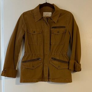 J. Crew Tan Utility Jacket with Zipper Details